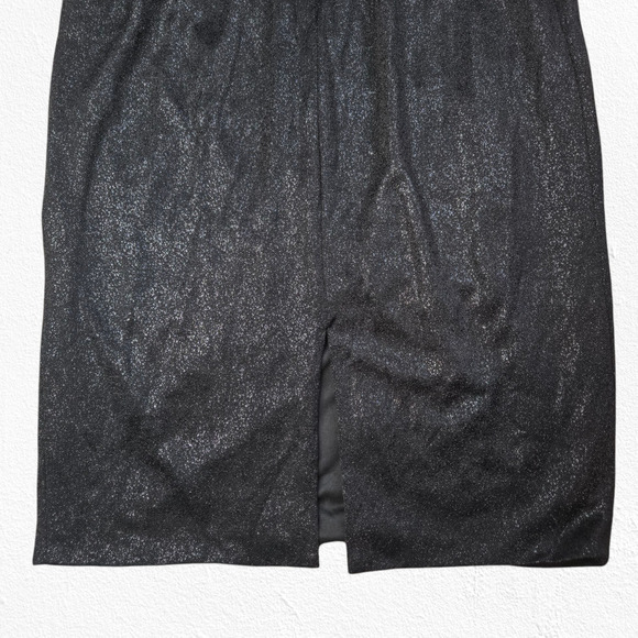 Rene Ruiz Collection Blue Black Off the Shoulder Tiered Ruffle Midi Dress Size 8 - Picture 12 of 13